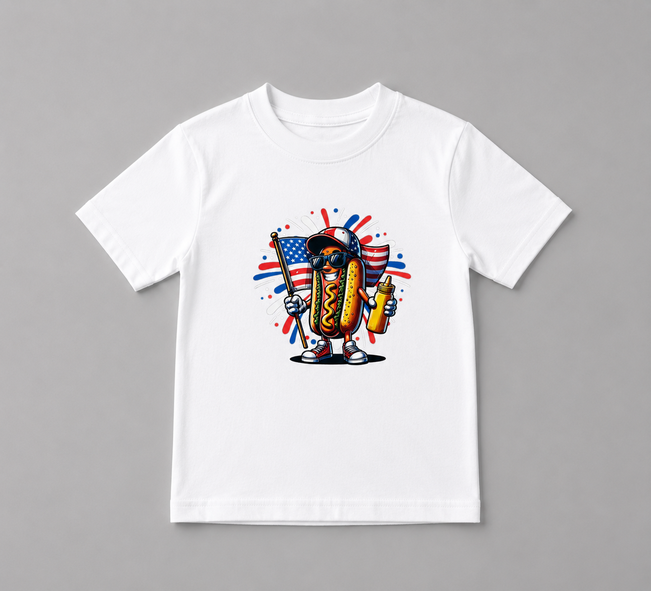 Youth Hot Dog 4th Of July T-shirt